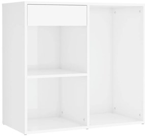 Toucador 2 armários/luzes LED derivado madeira branco brilhante