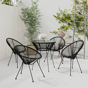 vidaXL 5 pcs conjunto de jantar para jardim preto