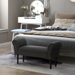 Banco Moderno de Linho – Wissy – 102x31x51 cm – Preto – Design Contemp