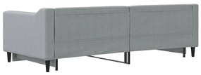 Sofá-cama com gavetão 90x200 cm tecido cinzento-claro