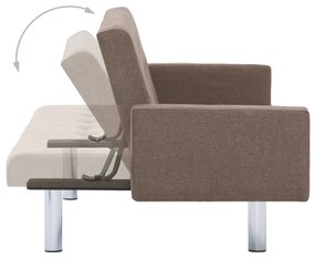 Sofá-Cama Luppin em Tecido - Castanho - Design Moderno
