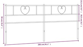 Cabeceira de cama 200 cm metal preto