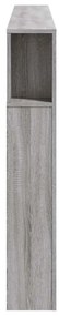 Cabeceira c/ LEDs 200x18,5x103,5 cm deriv. madeira cinza sonoma