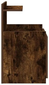 Mesa de cabeceira com 2 gavetas carvalho fumado 40x36,5x62 cm