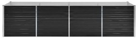 Canteiro elevado jardim aço galvanizado 320x80x77 cm antracite