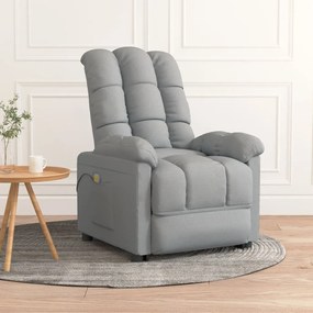 289806 vidaXL Poltrona de massagens tecido cinzento-claro
