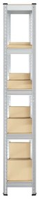 Prateleiras de armazenamento de 5 camadas 2 pcs aço prateado