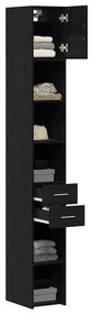 Armário de Armazenamento Slim vidaXL Carvalho Preto 30x42.5x225 cm Mad