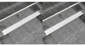 Dreno de chuveiro linear 2pcs bolhas 1030x140 mm aço inoxidável