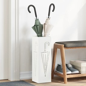 vidaXL Suporte para Guarda-chuva Branco Metal Compacto