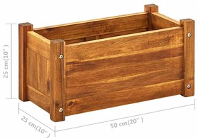 Canteiro elevado de jardim 50x25x25 cm madeira de acácia