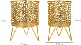 CONJUNTO DE 2 VASOS HOLDERPINY DOURADO Ø 16X20-13X20 CM (PLANTAS NÃO INCLUIDAS)