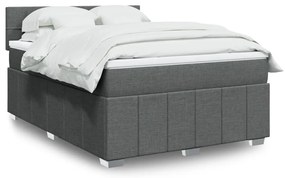 Cama com molas/colchão 140x190 cm tecido cinzento-escuro