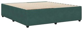 Estrutura de cama sem colchão 180x200 cm veludo verde-escuro