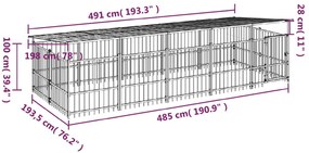 Canil de exterior com telhado 9,38 m² aço