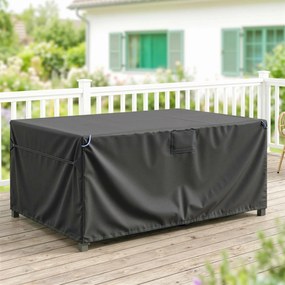 Capa impermeável para mobiliário de jardim de exterior em tecido Oxford 420D, com abertura de ventilação e saco de arrumação, 180 x 120 x 74 cm, preta