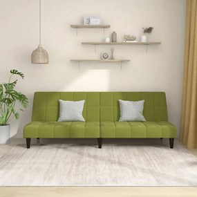 vidaXL Sofá-cama de 2 lugares veludo verde-claro