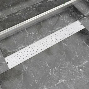 vidaXL Dreno de chuveiro linear bolhas 830x140 mm aço inoxidável