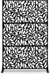 Biombo de Privacidade Exterior, 121 x 40 x 183 cm, Base Independente, Preto