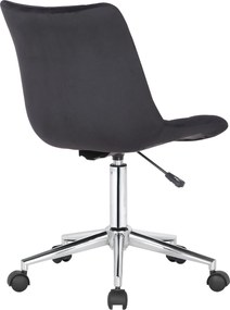 Cadeira de Escritório de Veludo Medford Preta