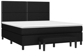 Cama com molas/colchão 160x200 cm tecido preto