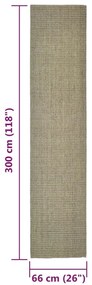 Tapete de sisal p/ poste arranhador 66x300 cm cinza-acastanhado