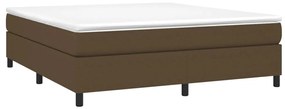 Estrutura de cama sem colchão 180x200 cm tecido castanho-escuro