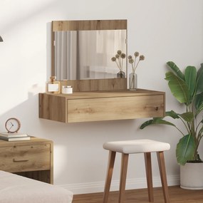 vidaXL Mesa de Maquilhagem Suspensa Carvalho Artesanal 83x40x70 cm