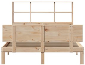 Cama com estante sem colchão 120x190 cm pinho maciço