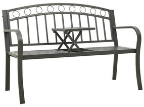 Banco de jardim com mesa 120 cm aço cinzento