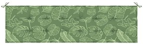 Capa de Banco de Jardim Padrão de Folhas 180x50x4 cm Tecido Oxford