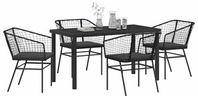 Conjunto de Jantar para Jardim de 5 Peças da com Almofadas Pretas em P