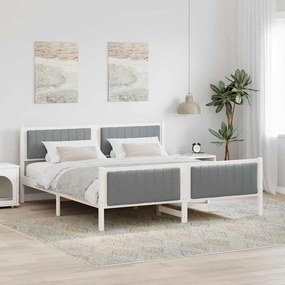 vidaXL Estrutura da cama Branco e cinza claro 180 x 200 cm