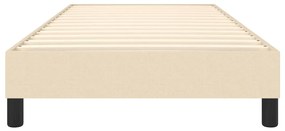 Estrutura de cama sem colchão 90x190 cm tecido creme