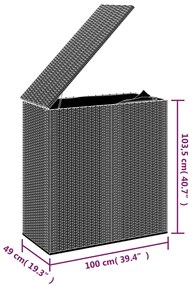 Caixa para almofadões de jardim 100x49x103,5cm vime PE castanho