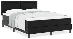 Cama box com colchão em preto, 160 x 200 cm, couro sintético