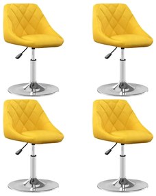 Cadeiras de jantar giratórias 4 pcs veludo amarelo mostarda