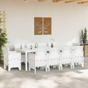 Conjunto de Jantar para Jardim 11 pcs Branco 250 x 100 x 73 cm
