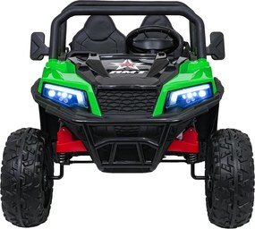Carro elétrico para Crianças Farmer 2 lugares 24V 4x4 Truck X-POWER, Rodas de espuma EVA, Assento Couro ecológico Verde