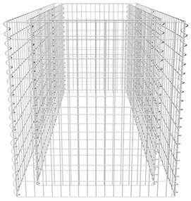 Canteiro elevado/cesto gabião 180x90x100 cm aço prateado