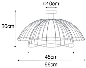 LED Candeeiro de teto inteligente preto 60 cm com WiFi G95 - Pua Design