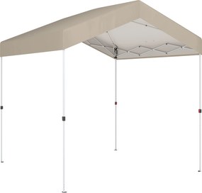 Outsunny Tenda Dobrável 2,4x2,4 m Pop-up UPF50+ Bloqueio Central Altura Ajustável Bolsa de Transporte Sacos de Areia Bege | Aosom Portugal