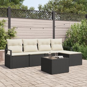 Conjunto de Sofá de Jardim vidaXL de 5 Peças com Almofadas Rattan Poli