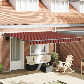 vidaXL Toldo Retrátil Manual Laranja e Marrom 400x350 cm