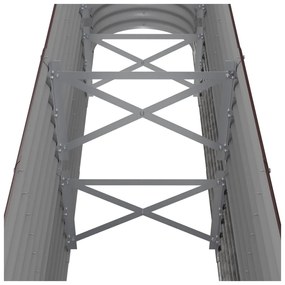 Canteiro elevado jardim 260x40x68cm aço revestido a pó castanho