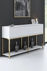 Console Lord – Branco/Dourado – 150x80x30 cm