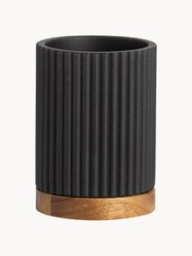 Copo para escova de dentes com decoração em madeira Laura