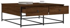 Mesa de centro 100x99x40 cm derivados madeira carvalho castanho