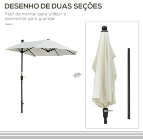 Chapéu de Sol de Parede 190x200x240cm Chapéu de Sol de Jardim com Mani