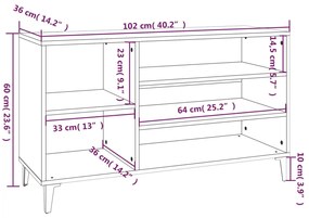 Sapateira 102x36x60 cm derivados de madeira branco brilhante